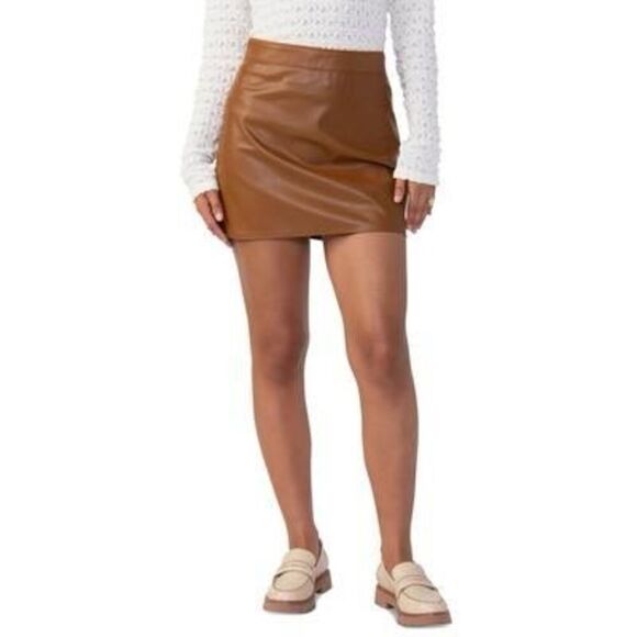 Sanctuary Leather Like Mini Skirt (Spice) Women's Clothing Size 0 - Picture 1 of 3
